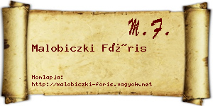 Malobiczki Fóris névjegykártya